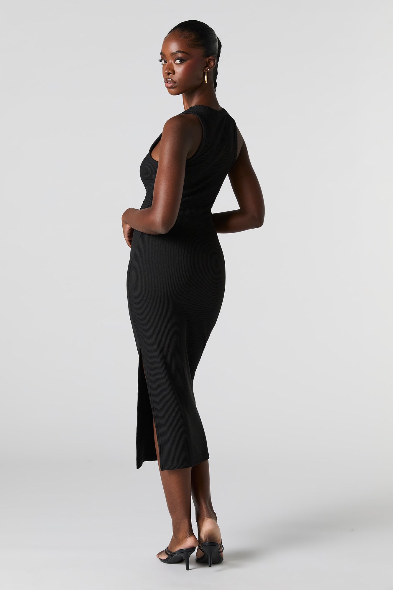 Ribbed Sleeveless Midi Dress
