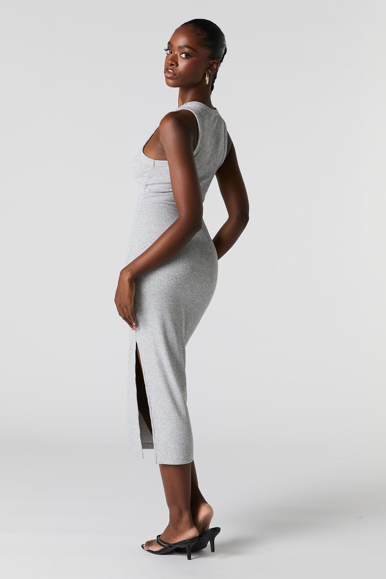 Ribbed Sleeveless Midi Dress